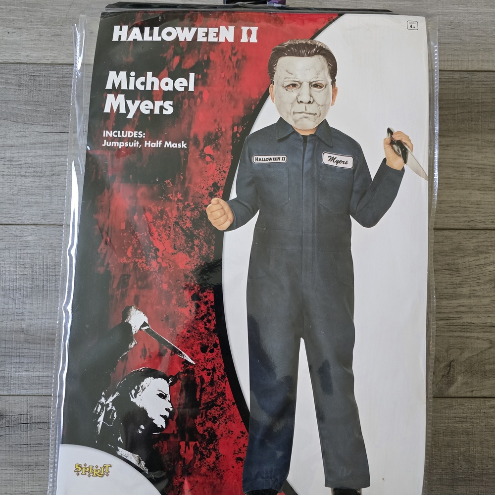 New Michael Myers Kids Toddler Halloween Costume Coverall And Mask Size 5T-6T